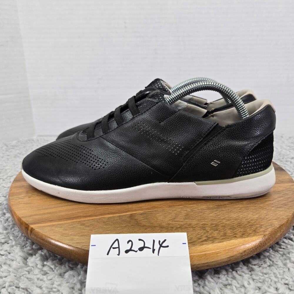 Kizik Womens 10 Boston Black Leather Hands-Free Comfort Casual Lifestyle Sneaker